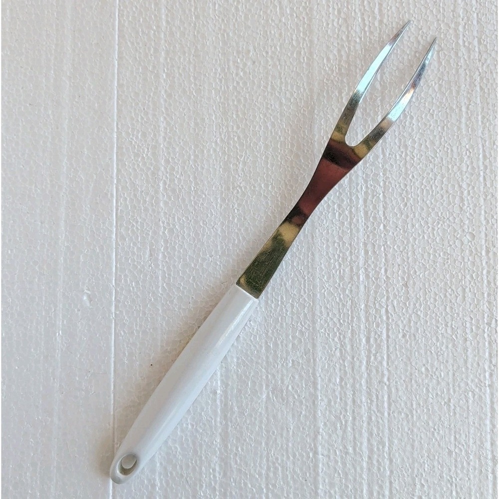 VTG EKCO Stainless Steel CARVING FORK Country Garden Daisy Flowers USA 1970s - Picture 5 of 5